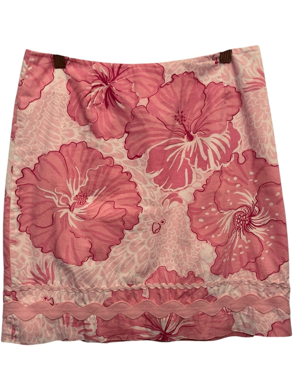 LILLY PULITZER White Label pink Floral Print Mini Skirt Cotton Size 2